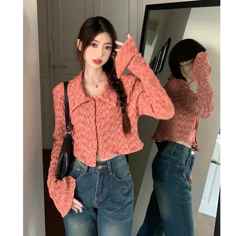 Korea Short Shirt Cardigan For Women'S Autumn New Thin Temperament Slim Women Irregular Short 2024
Korea Short Shirt Cardigan For Women'S Autumn New Thin Temperament Slim Women Irregular Short 2024
