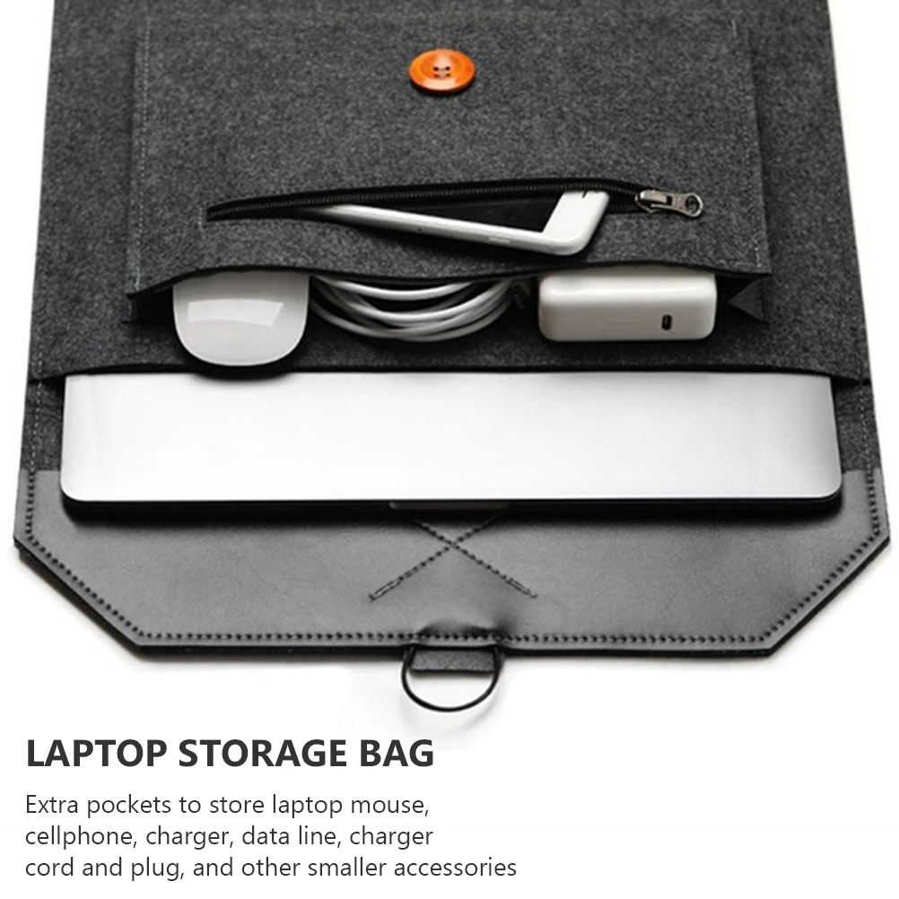 Felt Laptop Bag Premium Protection Scratch Free Portable Organizer Black Pouch Elastic Loop Closure Extra Storage Lightweight
Felt Laptop Bag Premium Protection Scratch Free Portable Organizer Black Pouch Elastic Loop Closure Extra Storage Lightweight