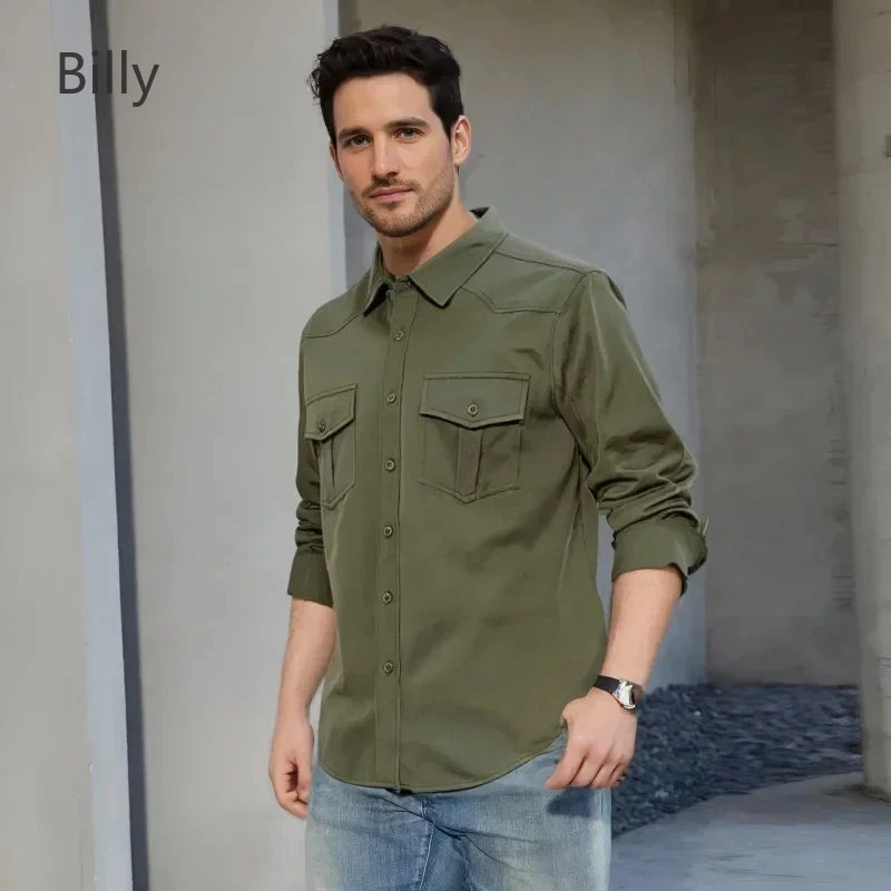 Casual Long Sleeve Solid Color Chest Pocket Lapel Spring and Autumn Button Men's Shirts Compression Shirt Designer Clothes
Casual Long Sleeve Solid Color Chest Pocket Lapel Spring and Autumn Button Men's Shirts Compression Shirt Designer Clothes