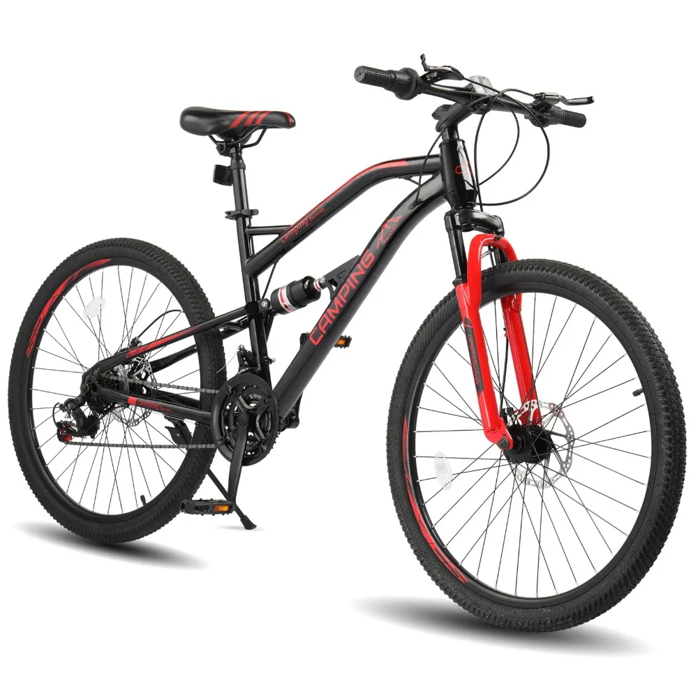 26 inch Mountain Bike for Men Women, High-Carbon Steel Frame, Disc Brakes, Black, Red
26 inch Mountain Bike for Men Women, High-Carbon Steel Frame, Disc Brakes, Black, Red