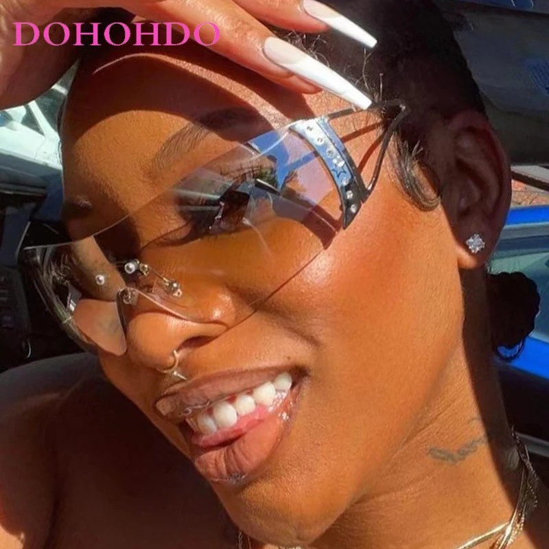 2025 New Rimless Wrap Around Y2K Sunglasses For Women Men Futuristic Flat Top Sports Sun Glasses Gradient Lens Sun Glasses UV400
2025 New Rimless Wrap Around Y2K Sunglasses For Women Men Futuristic Flat Top Sports Sun Glasses Gradient Lens Sun Glasses UV400