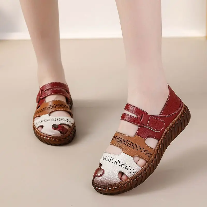 Plus size 35-43 new handmade patchwork sandals woman genuine leather summer sneakers retro oxford sandals closed toe with button
Plus size 35-43 new handmade patchwork sandals woman genuine leather summer sneakers retro oxford sandals closed toe with button