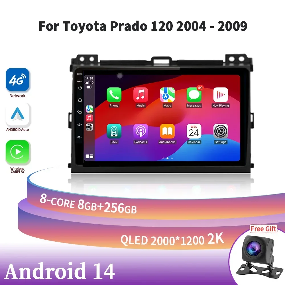 Android 14 CarPlay 2 Din Screen Wireless Carplay Stereo Auto Radio Multimedia Navigation For Toyota Prado 120 2004-2009 4G GPS
Android 14 CarPlay 2 Din Screen Wireless Carplay Stereo Auto Radio Multimedia Navigation For Toyota Prado 120 2004-2009 4G GPS
