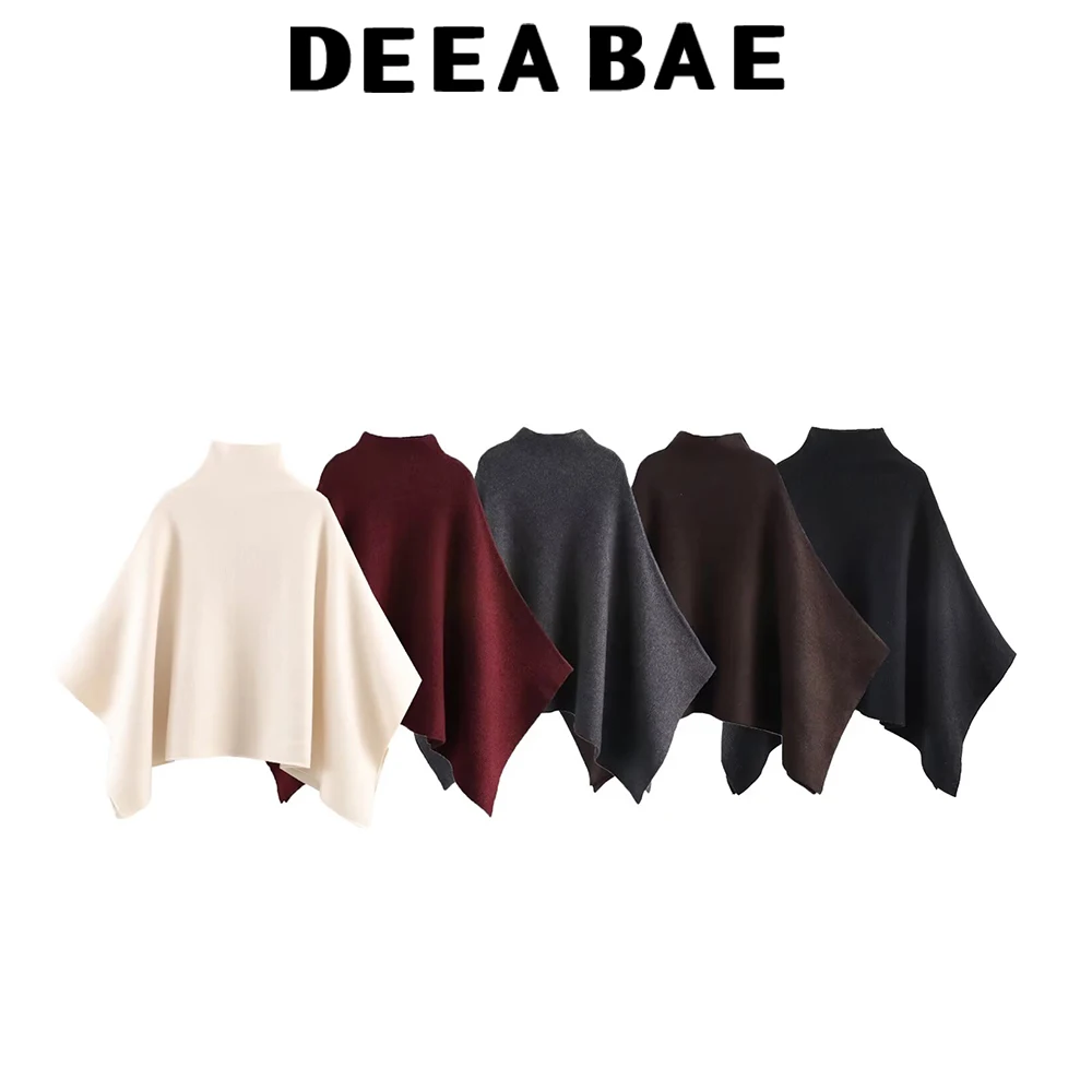 DEEABAE European and American style 2025 winter new women's shawl asymmetrical stand up collar knitted cape jacket
DEEABAE European and American style 2025 winter new women's shawl asymmetrical stand up collar knitted cape jacket