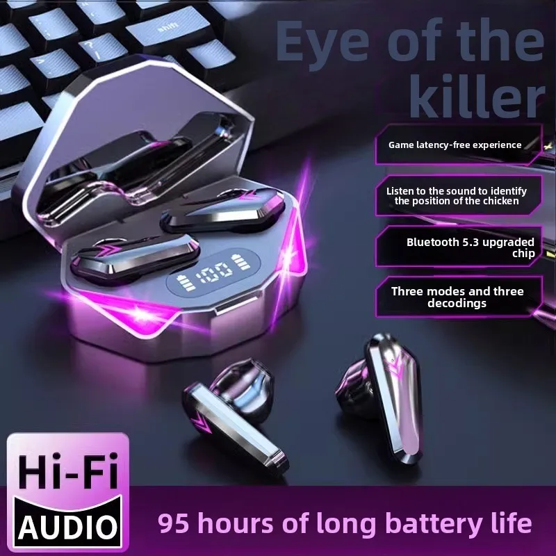 Wireless Bluetooth headset for e-sports games, half-in-ear chicken eating, no delay, long battery life, new model
Wireless Bluetooth headset for e-sports games, half-in-ear chicken eating, no delay, long battery life, new model