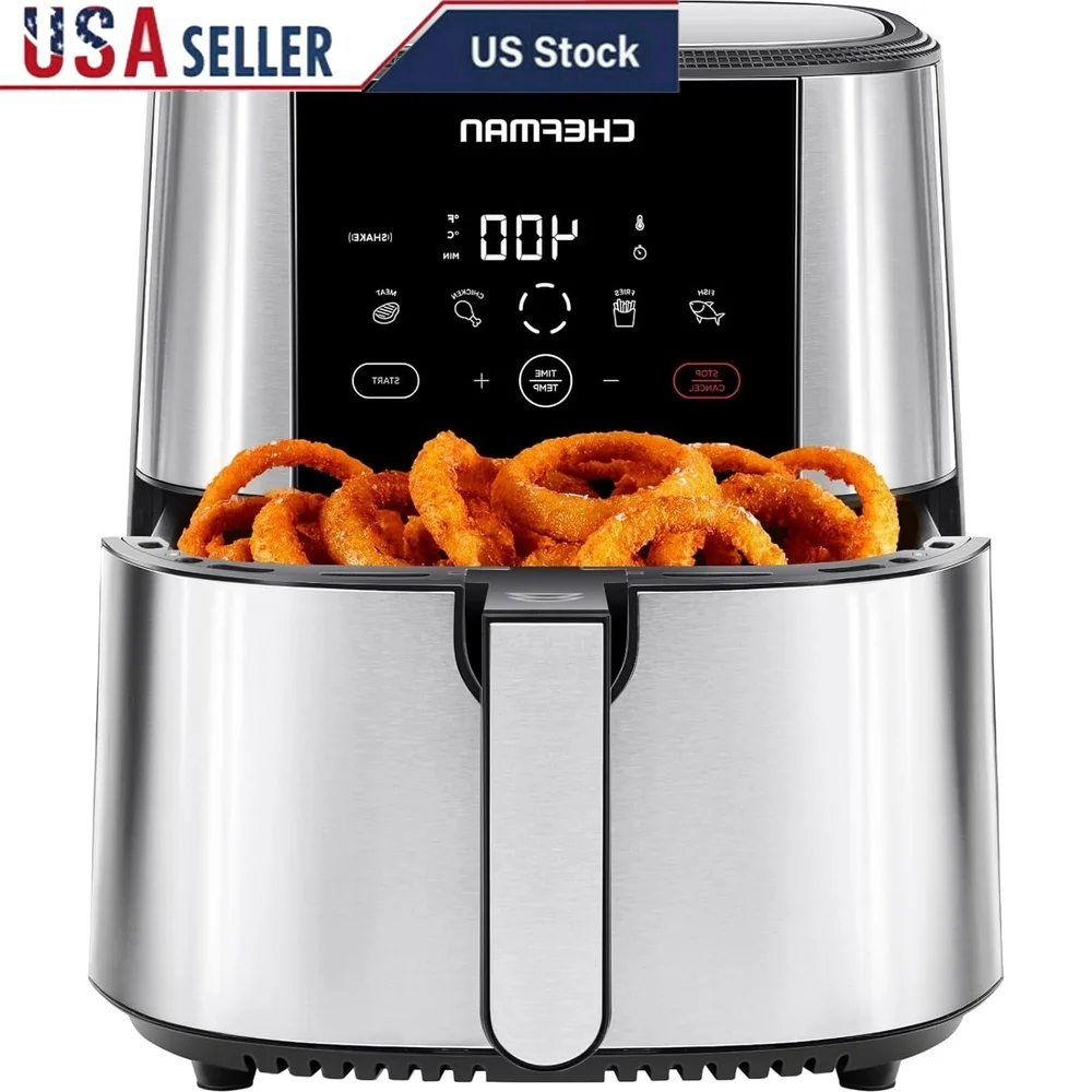 6-Quart Digital Air Fryer Touch Control 4 Cooking Functions Nonstick Dishwasher Safe Stainless Steel Automatic Shake
6-Quart Digital Air Fryer Touch Control 4 Cooking Functions Nonstick Dishwasher Safe Stainless Steel Automatic Shake