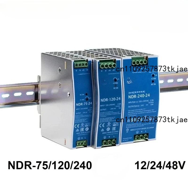 Industrial DIN Rail Mounted Switch Power Supply EDR-75/NDR-75 120 150 240W Output 12/24/48V DC for Railway Applications
Industrial DIN Rail Mounted Switch Power Supply EDR-75/NDR-75 120 150 240W Output 12/24/48V DC for Railway Applications