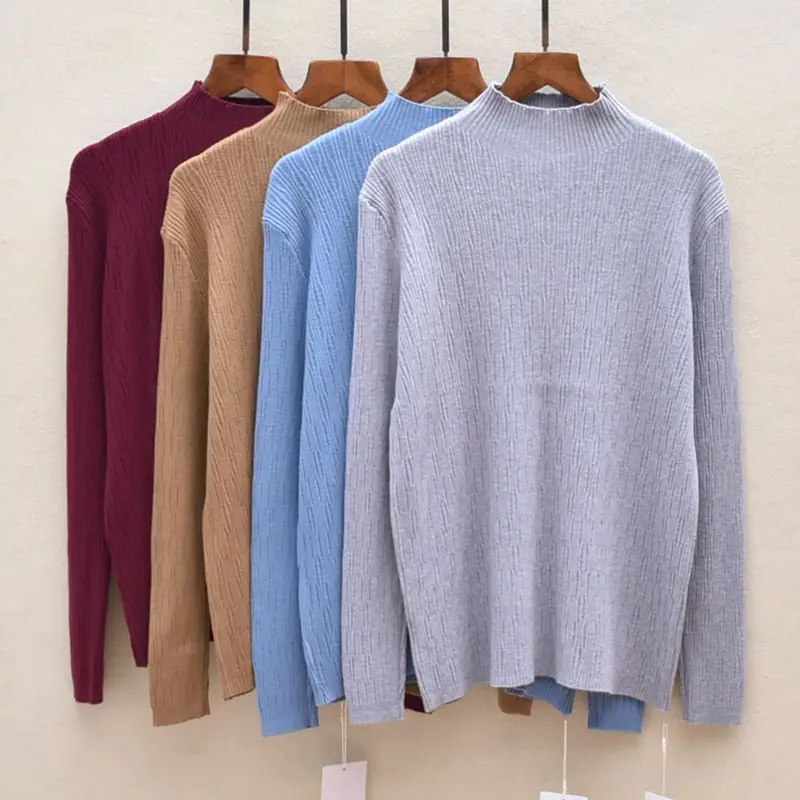 Однотонный вязаный джемпер с длинным рукавом для женщин: высококачественная осенне-зимняя модная кофта из пряжи Core Spun Yarn
Однотонный вязаный джемпер с длинным рукавом для женщин: высококачественная осенне-зимняя модная кофта из пряжи Core Spun Yarn