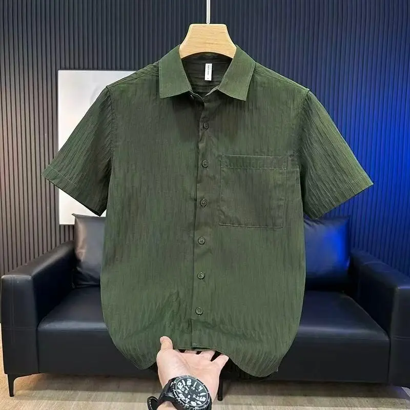 2026 Summer Men's Texture Short Sleeve Shirt Thin Breathable Versatile Business Casual Half Sleeve Turn-down Collar Shirt
2026 Summer Men's Texture Short Sleeve Shirt Thin Breathable Versatile Business Casual Half Sleeve Turn-down Collar Shirt