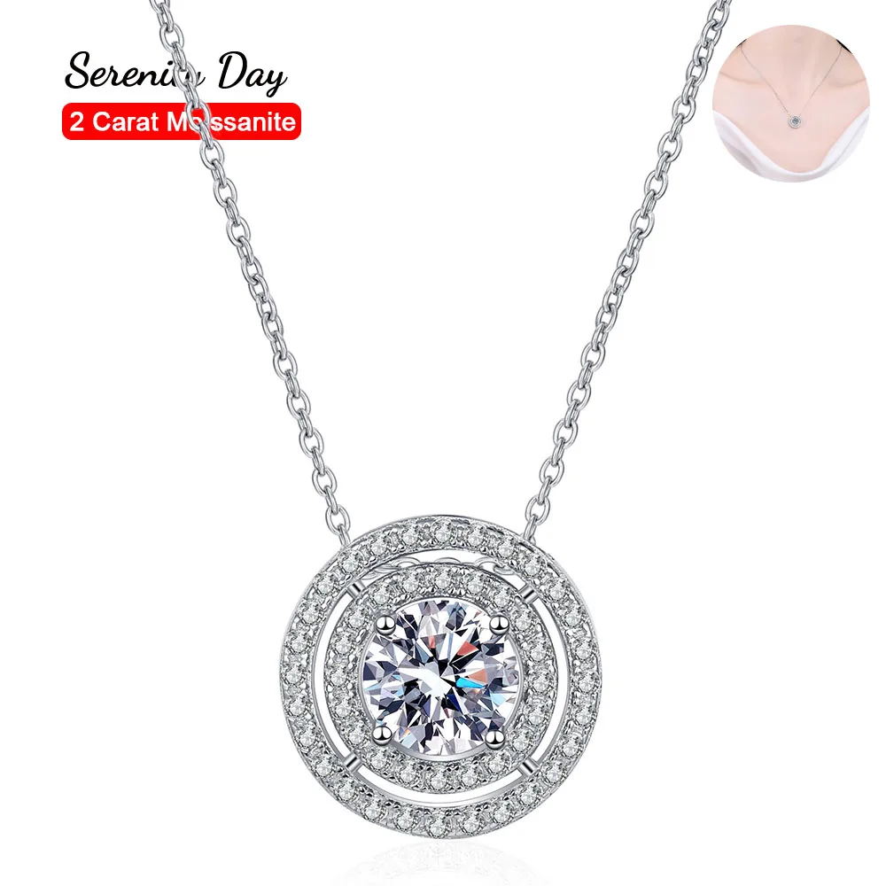 Real S925 Sterling Silver Double Circle Round Clavicle Chain Plated Pt950 Jewelry D Color 2 Carat Moissanite Necklace For Women
Real S925 Sterling Silver Double Circle Round Clavicle Chain Plated Pt950 Jewelry D Color 2 Carat Moissanite Necklace For Women