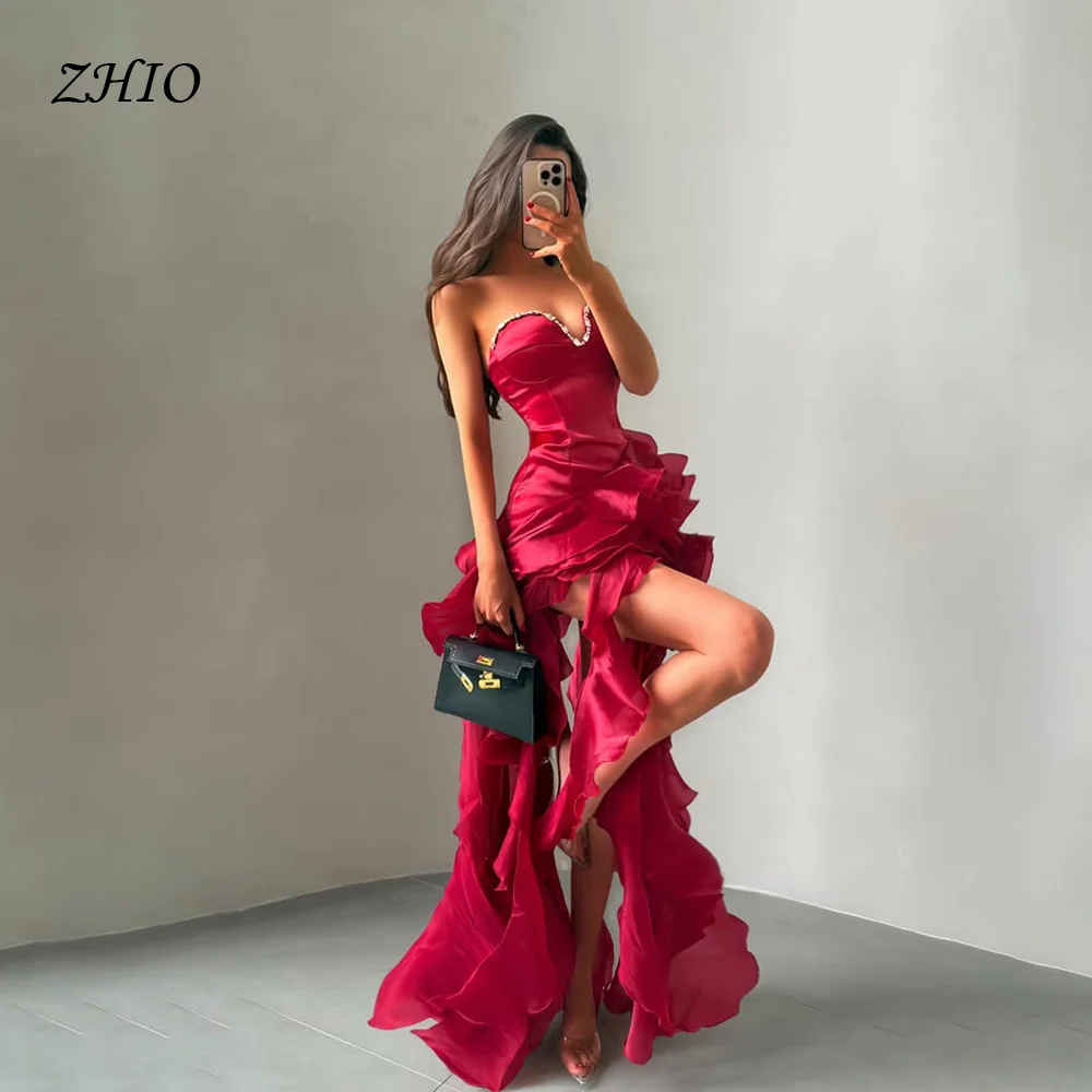 ZHIO New Model Sexy Strapless Wedding Dresses Korea V-Neck Hi-Lo Taffeta Banquet Bridal Gown Reception Party Prom Customized
ZHIO New Model Sexy Strapless Wedding Dresses Korea V-Neck Hi-Lo Taffeta Banquet Bridal Gown Reception Party Prom Customized