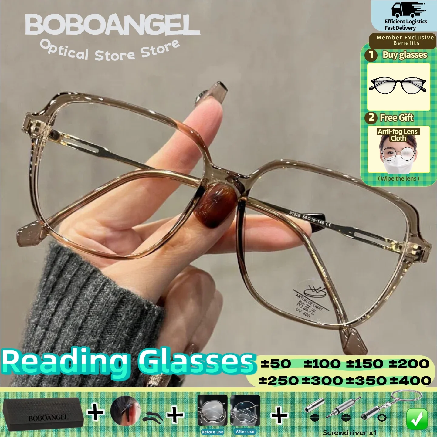 BOBOANGEL Women New Fashion Myopia Glasses Anti Blue Light Reading Eyeglasses Premium Polygonal Prescription Customized Glasses
BOBOANGEL Women New Fashion Myopia Glasses Anti Blue Light Reading Eyeglasses Premium Polygonal Prescription Customized Glasses