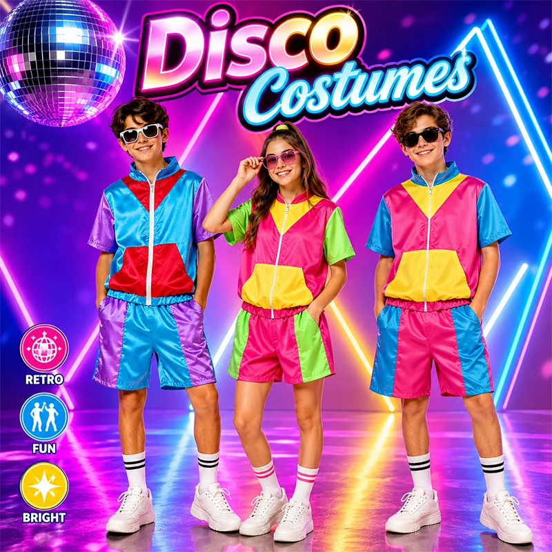 80s 90s Kids Disco Costumes Hip Hop Street Dance Leotards School Sports Short-Sleeve Shorts Pop Dance Festival Stage Performance
80s 90s Kids Disco Costumes Hip Hop Street Dance Leotards School Sports Short-Sleeve Shorts Pop Dance Festival Stage Performance
