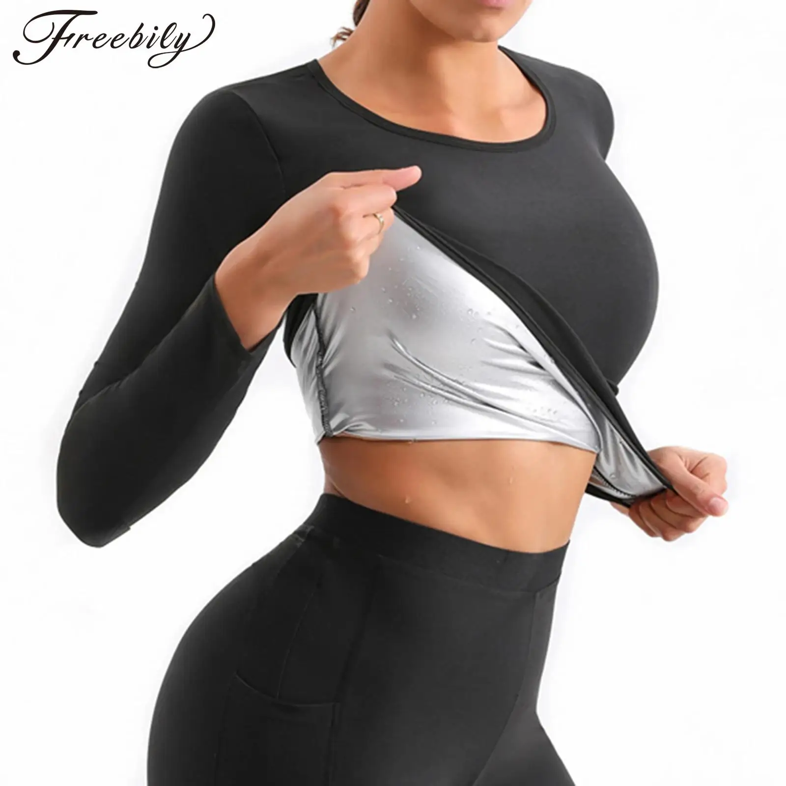 Womens Sauna Sweat Shirt Long/Short Sleeve Slimming Body Shaper Gym Exercise Fitness Top Workout Weight Loss Workout Shirt
Womens Sauna Sweat Shirt Long/Short Sleeve Slimming Body Shaper Gym Exercise Fitness Top Workout Weight Loss Workout Shirt