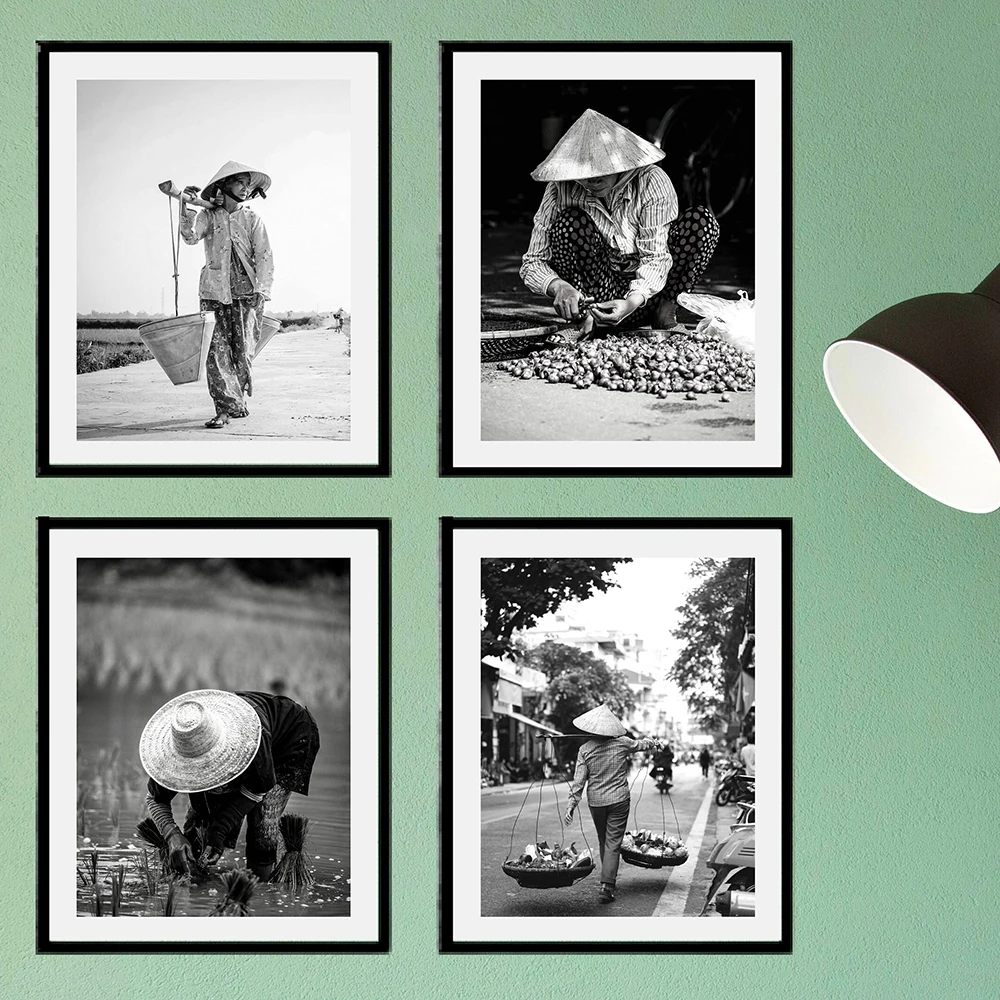 People of Vietnam Black and White Photography Wall Art Poster Modern Art Gallery Decor Canvas Painting Pictures
People of Vietnam Black and White Photography Wall Art Poster Modern Art Gallery Decor Canvas Painting Pictures