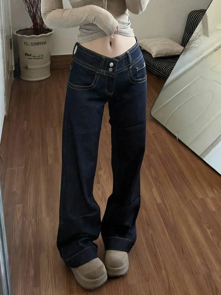 American Style Low Waist Bell Bottom Jeans Women's Versatile Casual Straight Leg Wide Leg Pants Spring New Slimming Effect
American Style Low Waist Bell Bottom Jeans Women's Versatile Casual Straight Leg Wide Leg Pants Spring New Slimming Effect