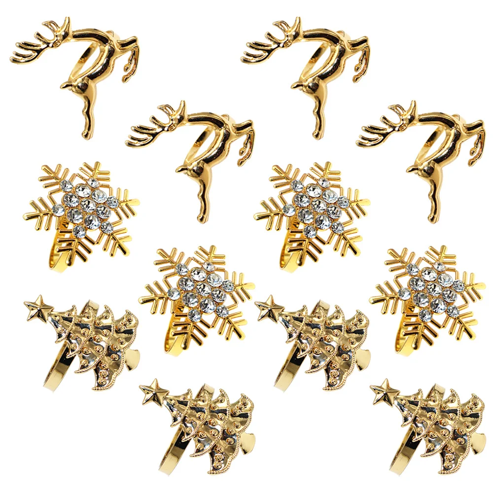 12Pcs Xmas Napkin Rings Sturdy Alloy Napkin Holders Creative Dining Decors for Family Reunion Christmas Gift Idea
12Pcs Xmas Napkin Rings Sturdy Alloy Napkin Holders Creative Dining Decors for Family Reunion Christmas Gift Idea