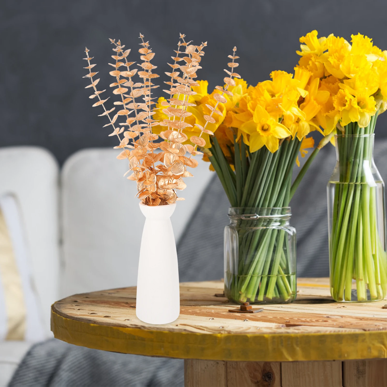 10 Pcs Artificial Eucalyptus Plants Golden Stems Dried Plastic Leaves Branches Faux Flowers Arrangements Decor Small Plants
10 Pcs Artificial Eucalyptus Plants Golden Stems Dried Plastic Leaves Branches Faux Flowers Arrangements Decor Small Plants