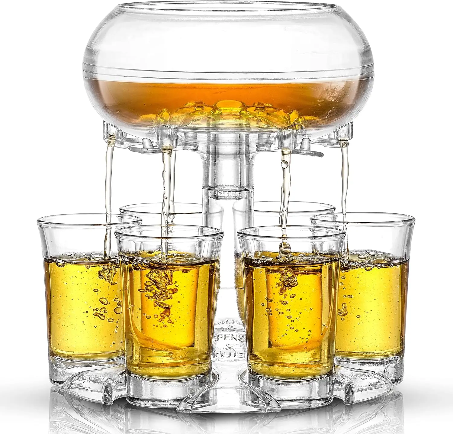 6 Shot Glass Dispenser with 6 Glass Shot Glasses for Home Bar Parties
6 Shot Glass Dispenser with 6 Glass Shot Glasses for Home Bar Parties