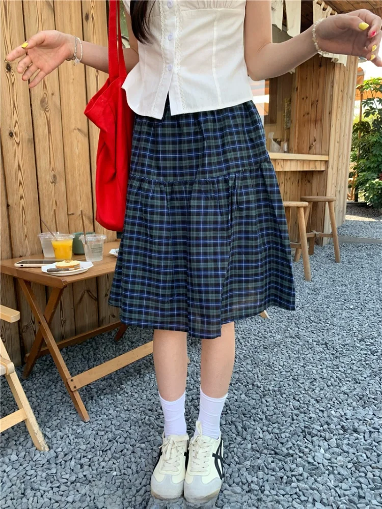 High Waist Plaid Skirt Women's Vintage Miu Sle f Body Five Parts Skirt Versatile A-Line Skirt Summer Collection
High Waist Plaid Skirt Women's Vintage Miu Sle f Body Five Parts Skirt Versatile A-Line Skirt Summer Collection