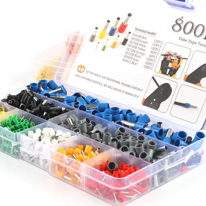 800 PCS lectrical Crimp Terminals Wire Connector Boxed VE Tubular Crimp Terminal Electrical Wire Insulated Terminator Kit
800 PCS lectrical Crimp Terminals Wire Connector Boxed VE Tubular Crimp Terminal Electrical Wire Insulated Terminator Kit