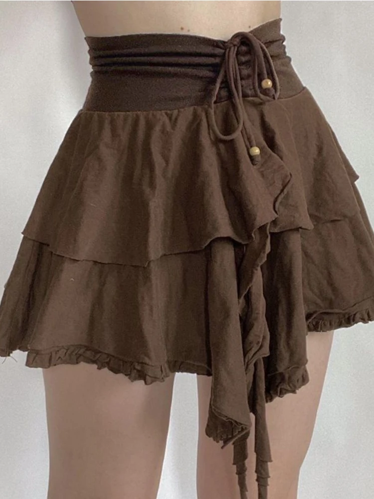 Summer Korean Style Fashion Skirt Women Lace-up Sweet Causal Mini Skirt Female Holiday Designer Vintage Irregular Skirt 2023 New
Summer Korean Style Fashion Skirt Women Lace-up Sweet Causal Mini Skirt Female Holiday Designer Vintage Irregular Skirt 2023 New