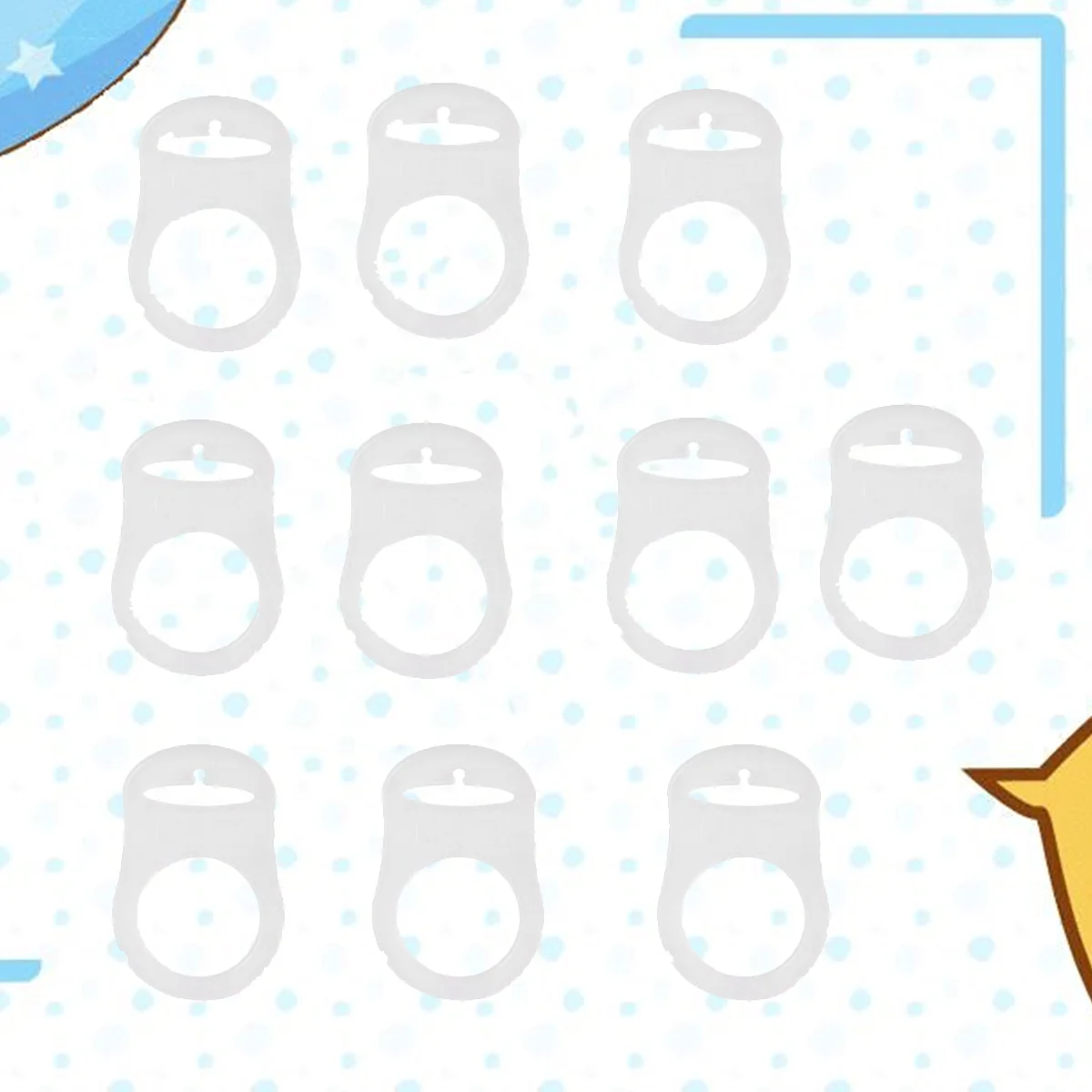 10pcs Silicone Baby Pacifier Clips Holders Baby Rings Feeding Bottle Gaskets (Transparent) Silicone pacifier clip
10pcs Silicone Baby Pacifier Clips Holders Baby Rings Feeding Bottle Gaskets (Transparent) Silicone pacifier clip