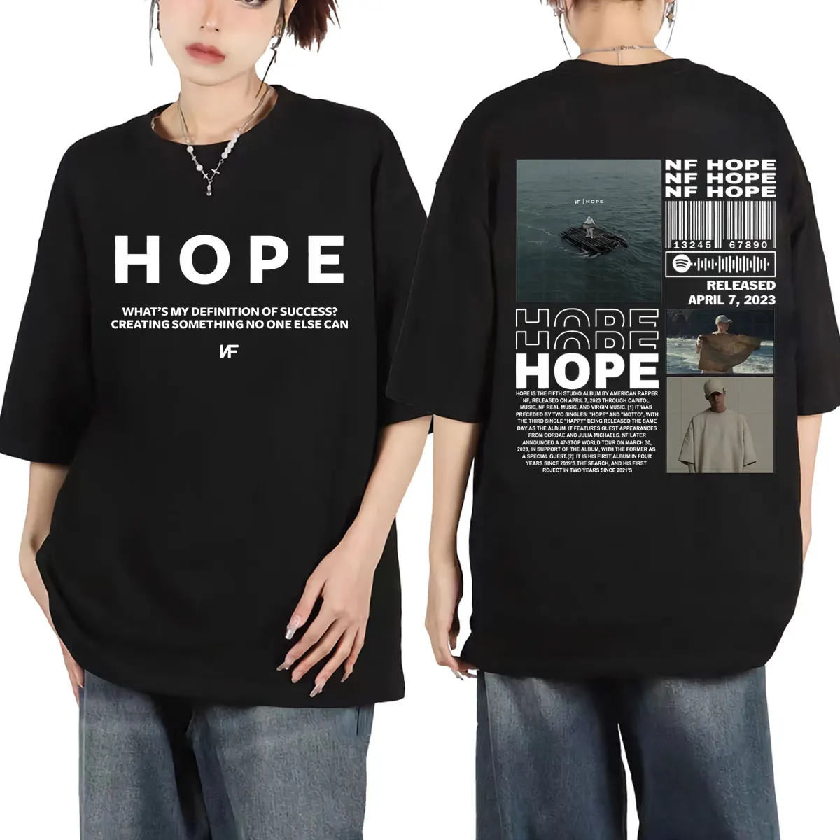 Rapper NF Hope Tour 2024 Graphic T Shirts Men Women Harajuku Hip Hop Short Sleeve T-shirt Fashion Casual Pure Cotton T-shirts
Rapper NF Hope Tour 2024 Graphic T Shirts Men Women Harajuku Hip Hop Short Sleeve T-shirt Fashion Casual Pure Cotton T-shirts