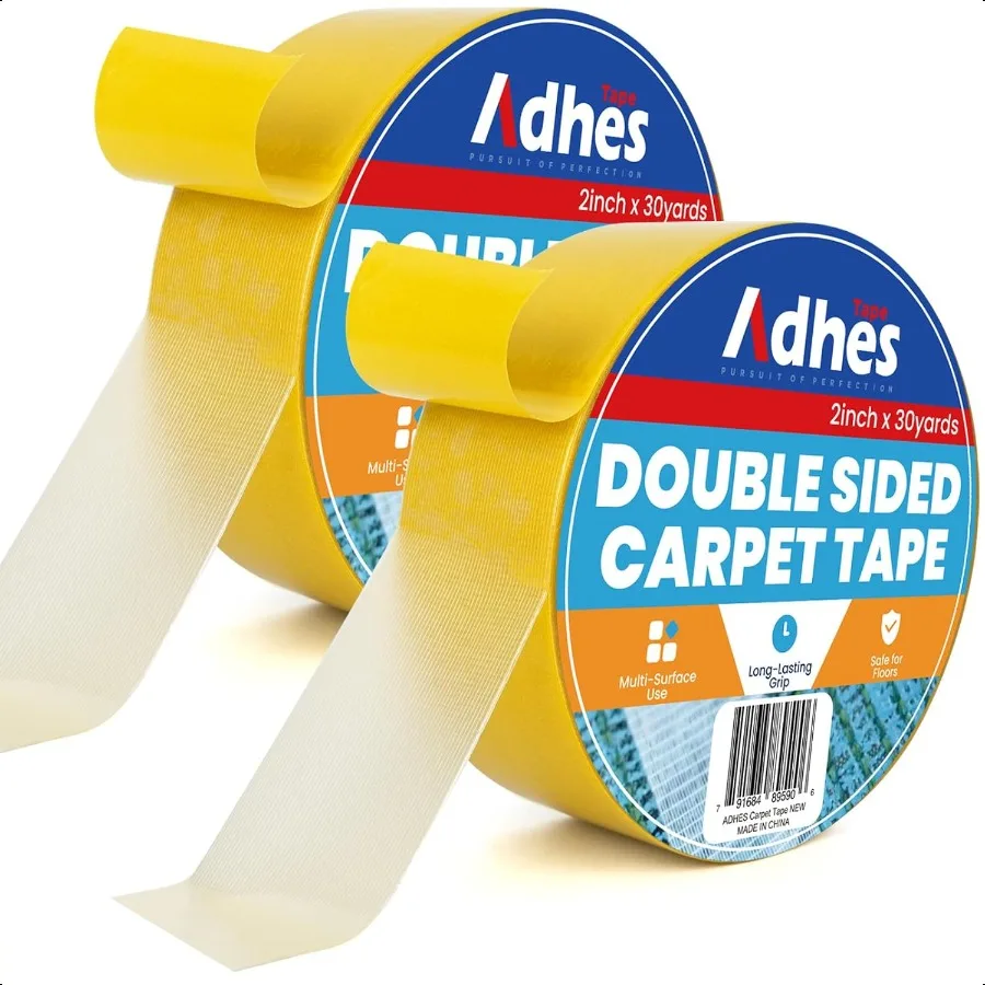 ADHES Double Sided Carpet Tape for Area Rugs 2 Inch x 30 Yards x 2 Rolls Heavy Duty Adhesive ResidueFree Rug Grippers for Hardw
ADHES Double Sided Carpet Tape for Area Rugs 2 Inch x 30 Yards x 2 Rolls Heavy Duty Adhesive ResidueFree Rug Grippers for Hardw