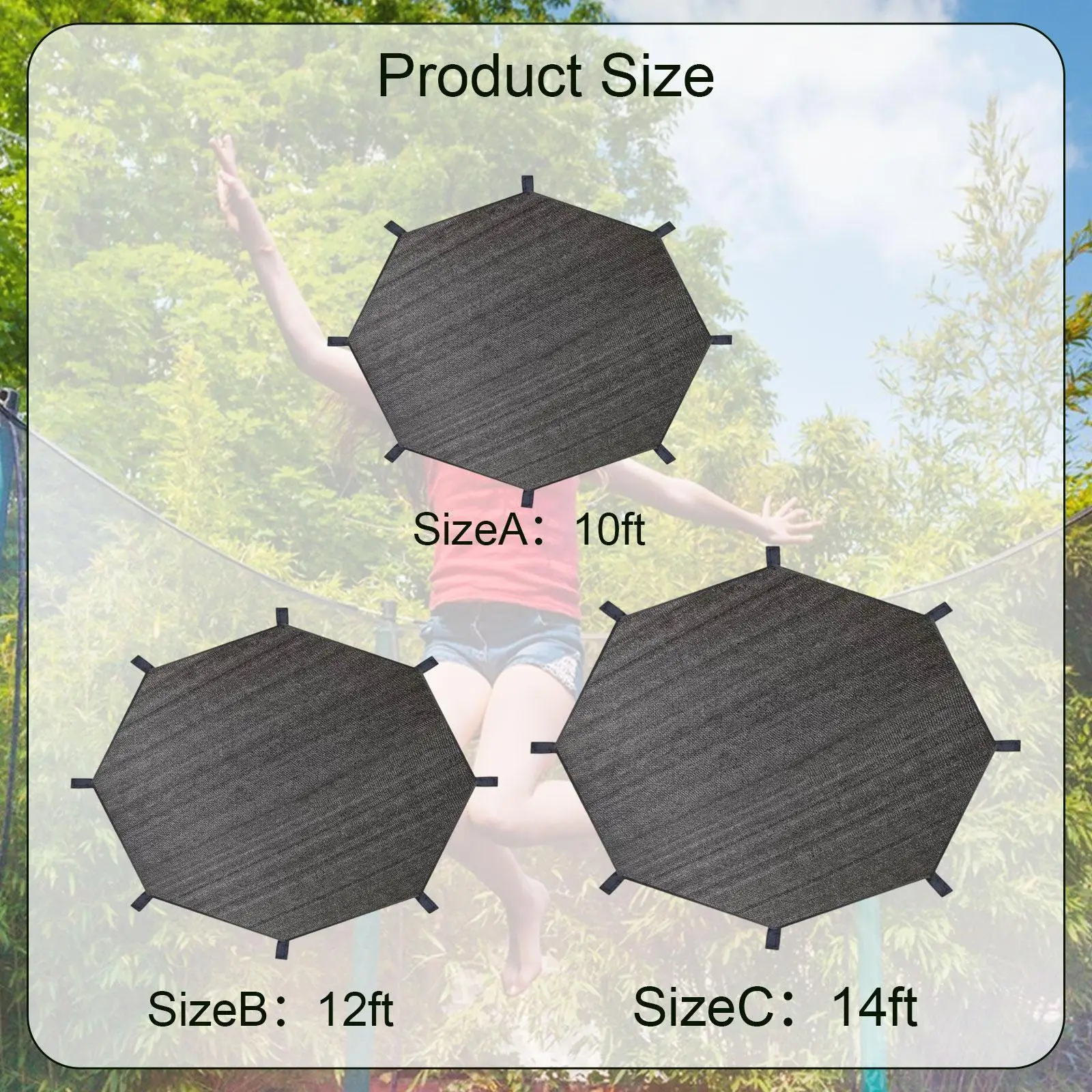Trampoline Shade Cover Outdoor Lightweight Multifunctional Top Cover Backyard Summer Canopy for 8 Poles Round Trampoline
Trampoline Shade Cover Outdoor Lightweight Multifunctional Top Cover Backyard Summer Canopy for 8 Poles Round Trampoline