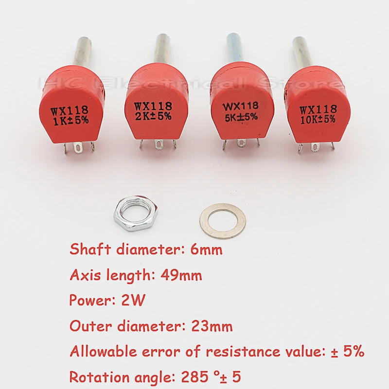 2PCS 5PCS 10PCS WX118 ABK W1 2W Single Coil Wire-Wound Potentiometer 1K 2K 5K 10K Handle Length 50mm Sealed Type
2PCS 5PCS 10PCS WX118 ABK W1 2W Single Coil Wire-Wound Potentiometer 1K 2K 5K 10K Handle Length 50mm Sealed Type
