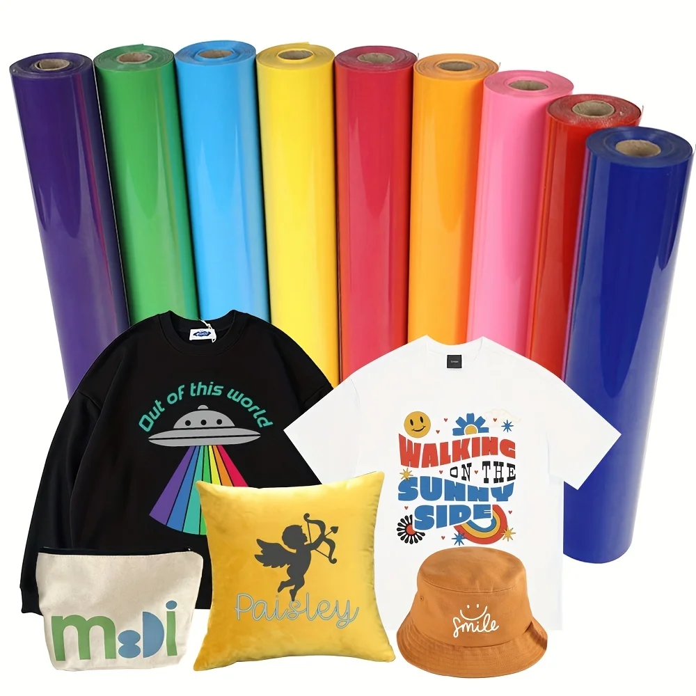HTV Heat Transfer Vinyl 12Inch x 8Feet Rolls Iron on DIY for T-Shirt, Easy to Cut & Weed Glossy ( 8FT.PVC)
HTV Heat Transfer Vinyl 12Inch x 8Feet Rolls Iron on DIY for T-Shirt, Easy to Cut & Weed Glossy ( 8FT.PVC)