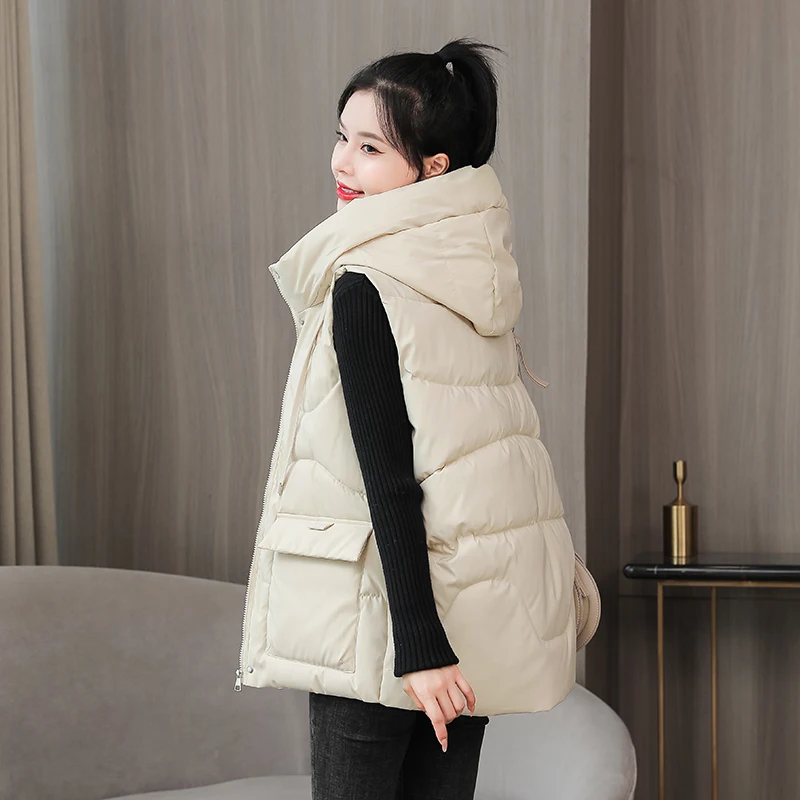 2022 Women Winter Warm Down Cotton Padded Vests Sleeveless Parkas Jacket Hooded All-Match Short Waistcoat Vests Lady Outerwear
2022 Women Winter Warm Down Cotton Padded Vests Sleeveless Parkas Jacket Hooded All-Match Short Waistcoat Vests Lady Outerwear