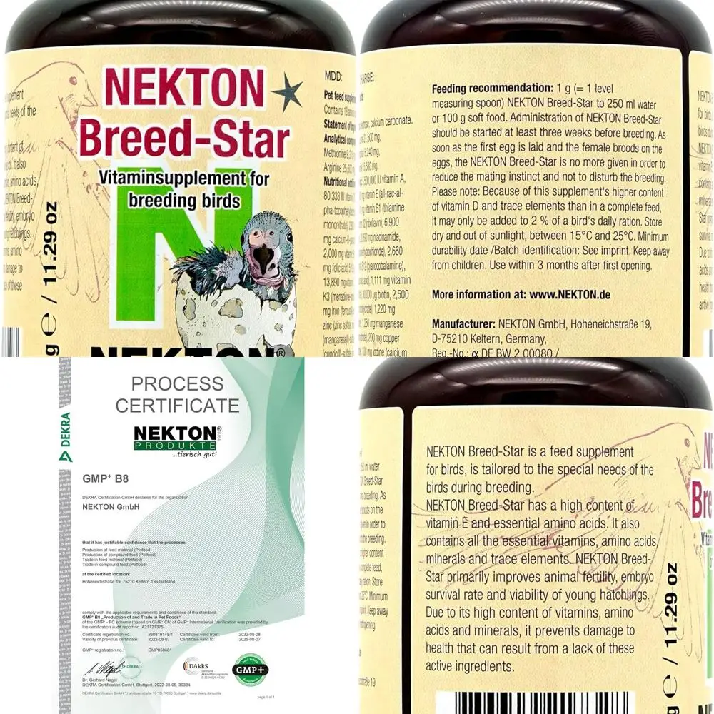 Breed-Star Breeding Supplement for Birds 320g / 11.29oz, Off White
Breed-Star Breeding Supplement for Birds 320g / 11.29oz, Off White