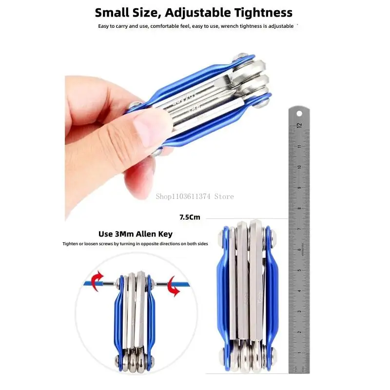 Multifunctional Repair Toolset Bikes Repair Hexes Wrench Cycling 6 in 1 Wrench
Multifunctional Repair Toolset Bikes Repair Hexes Wrench Cycling 6 in 1 Wrench