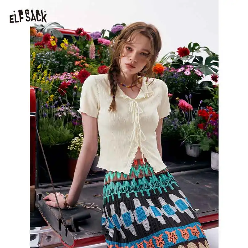 ELFSACK Women's Ruffled V-Neck Short Sleeve Blouse, Slim Fit Button Front Lace Trim Top, Sweet Coquette Style Casual Tee
ELFSACK Women's Ruffled V-Neck Short Sleeve Blouse, Slim Fit Button Front Lace Trim Top, Sweet Coquette Style Casual Tee