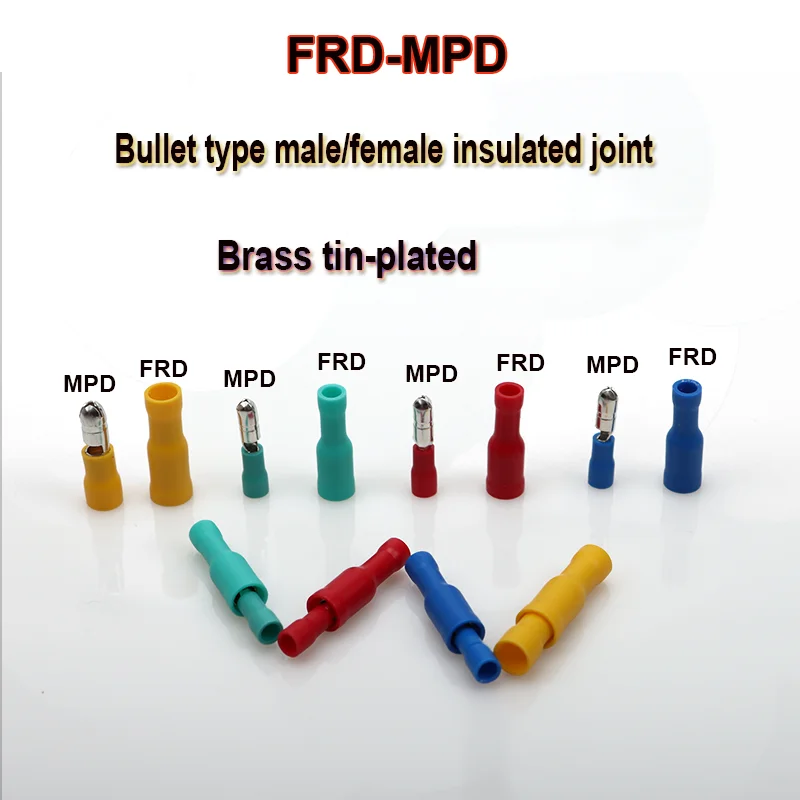 50Pcs Male Female FRD/MPD1.25-156 Wire Connector Cold Pressed Bullet Terminal Docking Insulated Electrical Plug Terminal Set
50Pcs Male Female FRD/MPD1.25-156 Wire Connector Cold Pressed Bullet Terminal Docking Insulated Electrical Plug Terminal Set