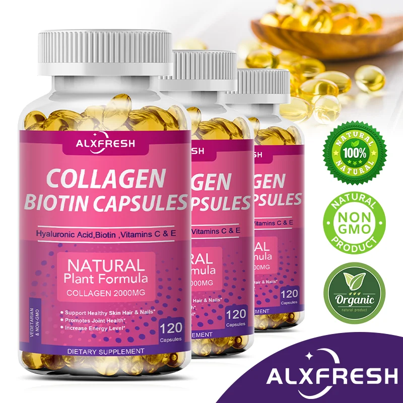 Collagen Capsules For Healthy Skin Hair Nails Improve Skin Elasticity Firmness Reduce Wrinkles Fine Lines and Slow Down Aging
Collagen Capsules For Healthy Skin Hair Nails Improve Skin Elasticity Firmness Reduce Wrinkles Fine Lines and Slow Down Aging