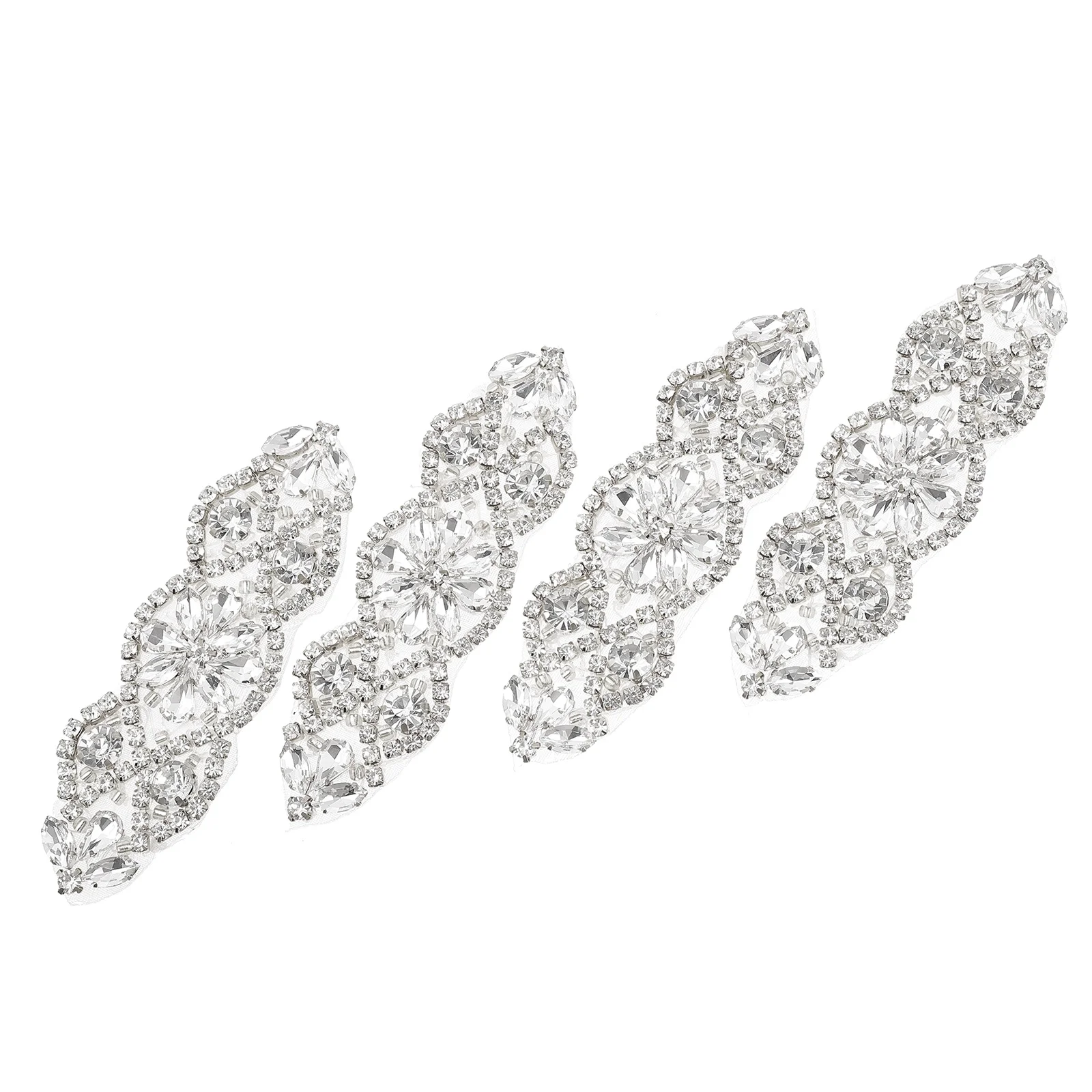 4Pcs Rhinestone Applique Bridal Dress Belt Patch Durable Sparkling DIY Rhinestone Patch for Clothing Craft Sash Decoration
4Pcs Rhinestone Applique Bridal Dress Belt Patch Durable Sparkling DIY Rhinestone Patch for Clothing Craft Sash Decoration