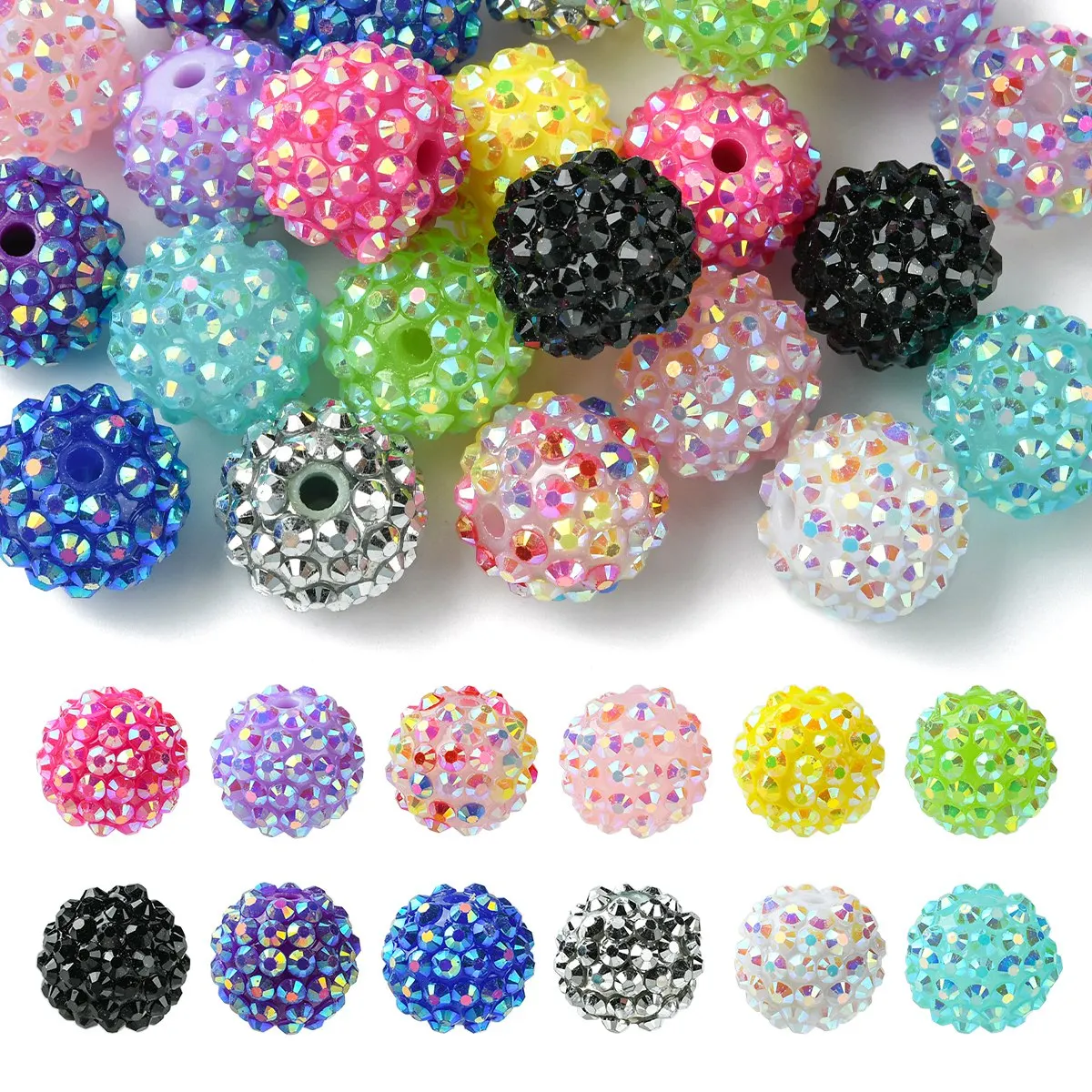 24 Pcs 12 Colors Resin Rhinestone Beads, with Acrylic Round Beads Inside, for Bubblegum Jewelry DIY Making
24 Pcs 12 Colors Resin Rhinestone Beads, with Acrylic Round Beads Inside, for Bubblegum Jewelry DIY Making