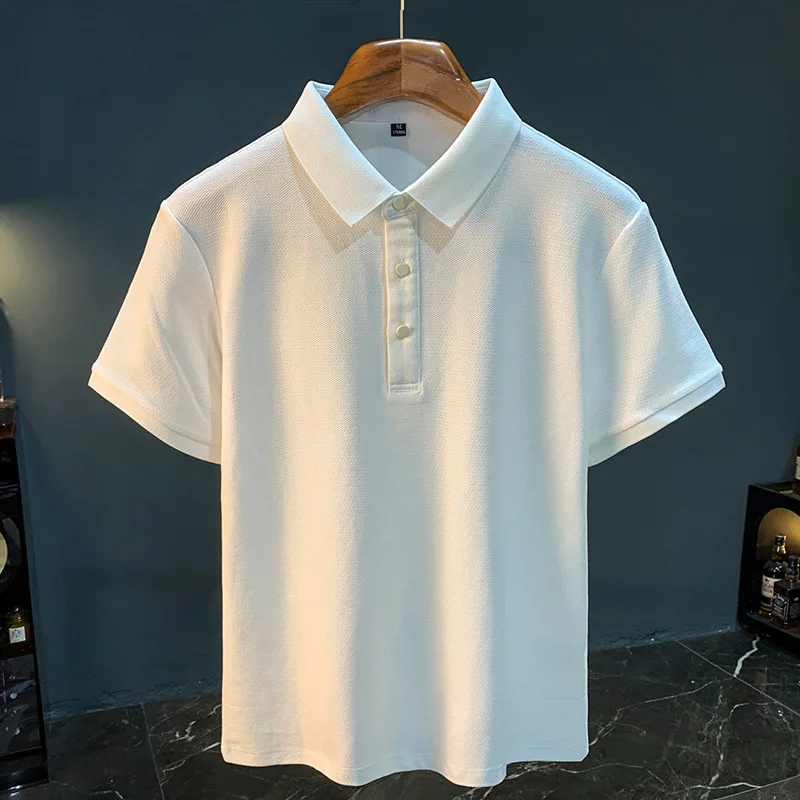 High end men's lapel short sleeved T-shirt new 2025 summer half sleeved polo shirt solid color mesh breathable top
High end men's lapel short sleeved T-shirt new 2025 summer half sleeved polo shirt solid color mesh breathable top