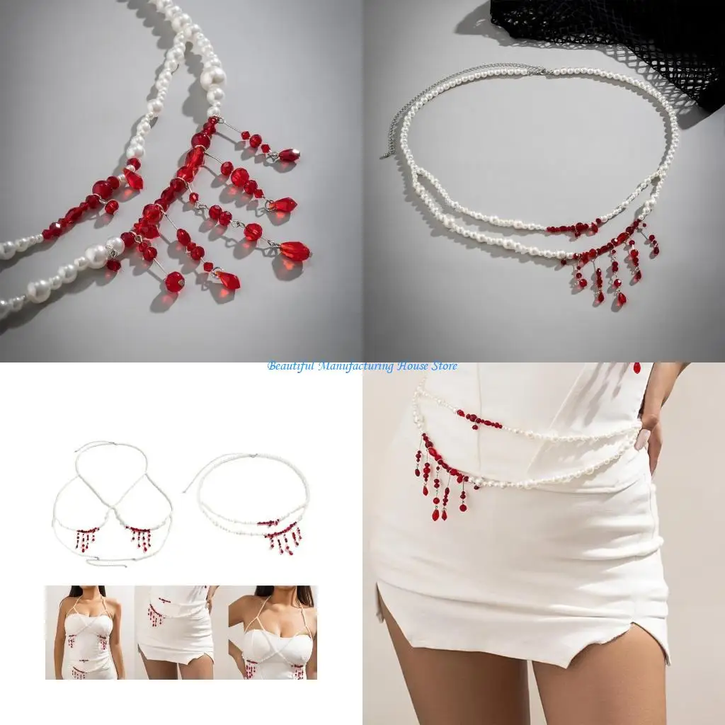 E56A Sexy Chest Chain Personality Chain Waist Chain with Blood Drop Tassels Decors
E56A Sexy Chest Chain Personality Chain Waist Chain with Blood Drop Tassels Decors