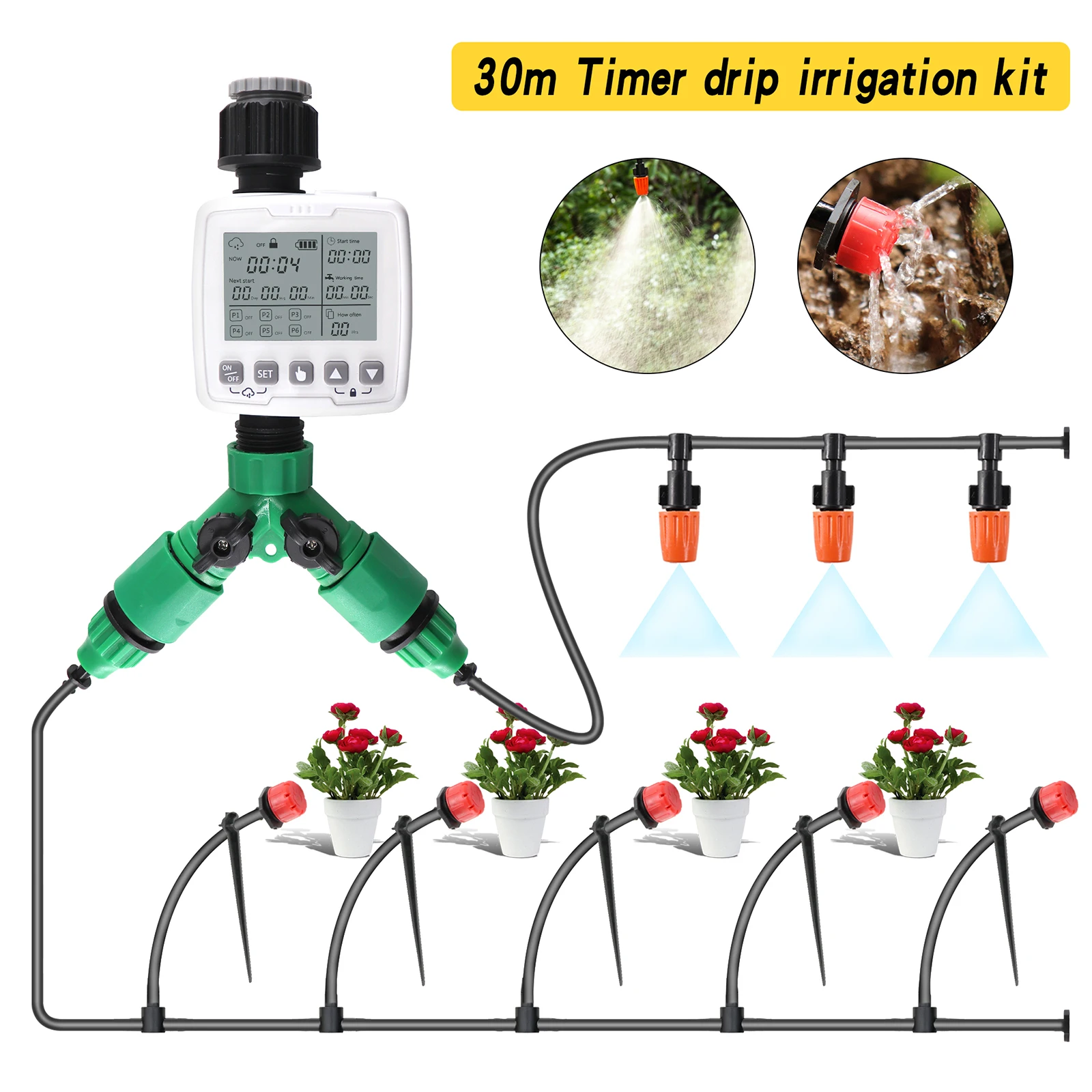 Automatic Irrigation System Home Drip Irrigation Watering Kits System Sprinkler with Smart Controller for Garden Bonsai Indoor
Automatic Irrigation System Home Drip Irrigation Watering Kits System Sprinkler with Smart Controller for Garden Bonsai Indoor