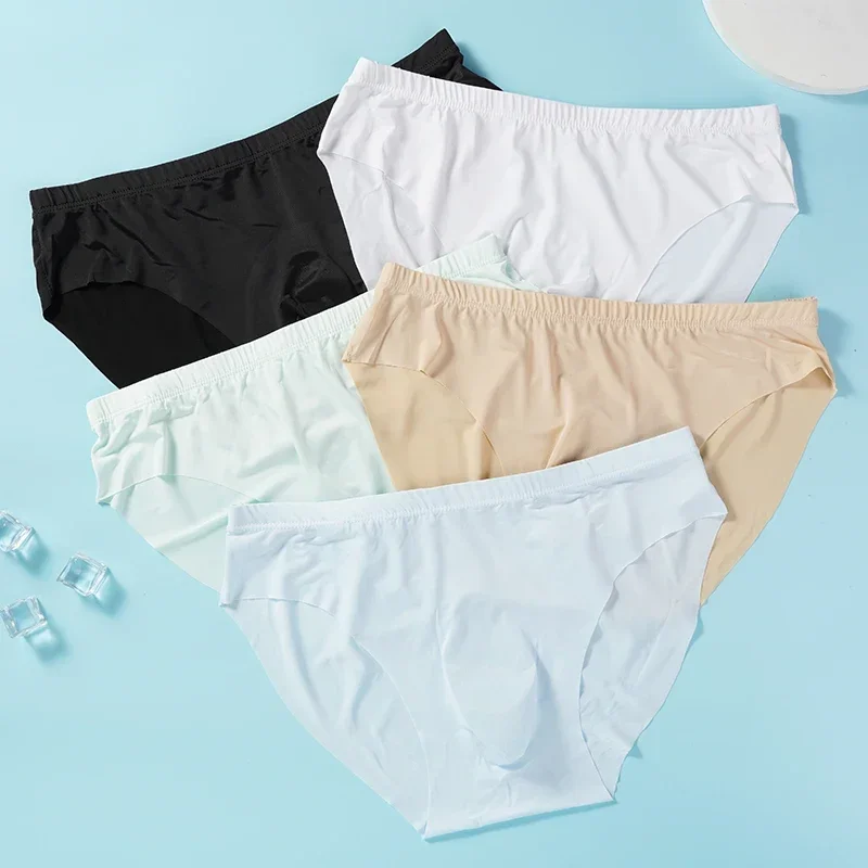 5 PCS/Lot Men's Summer Ice Silk Briefs Transparent Sexy Quick-drying Trendy Breathable Underwear Ultra-thin Seamless Panties
5 PCS/Lot Men's Summer Ice Silk Briefs Transparent Sexy Quick-drying Trendy Breathable Underwear Ultra-thin Seamless Panties
