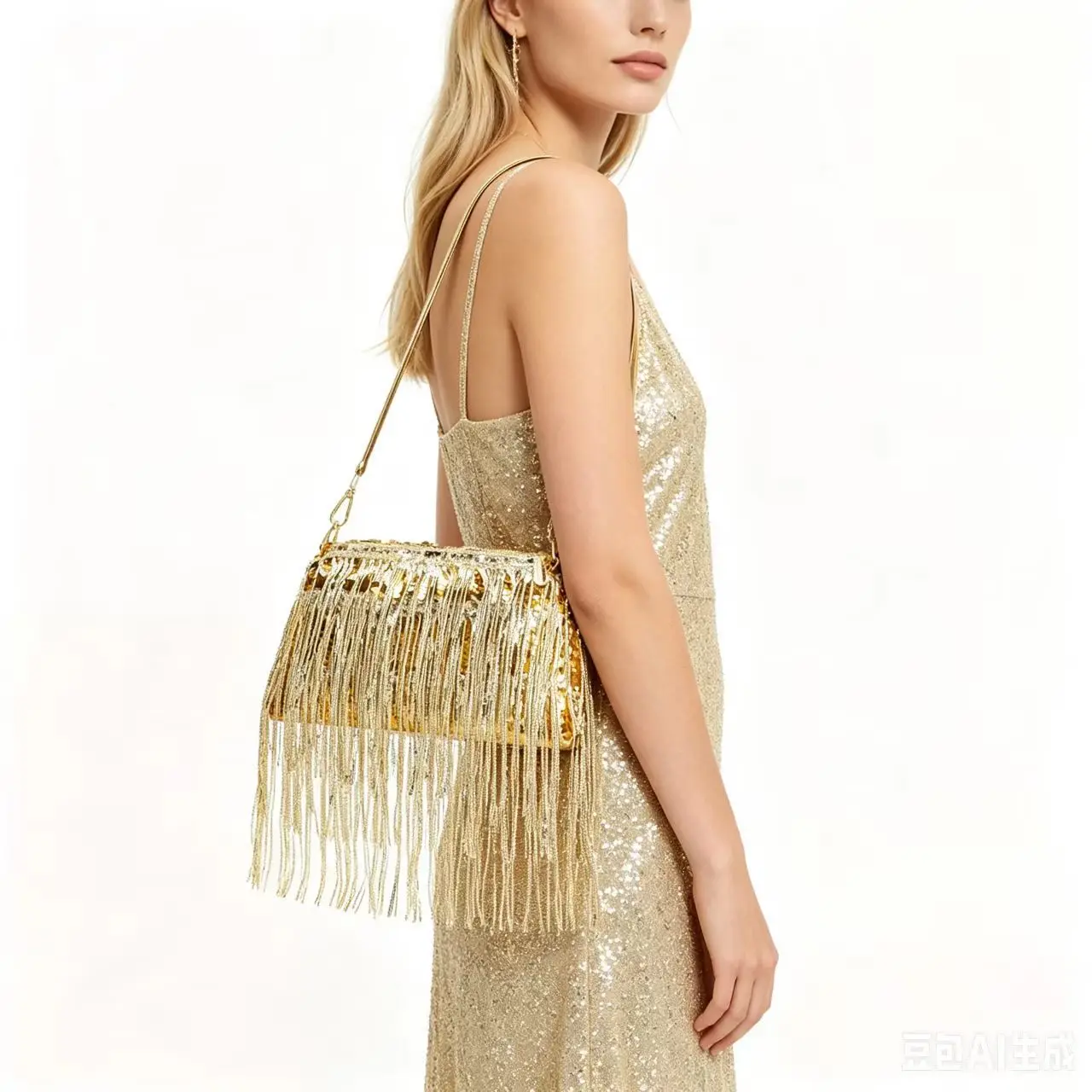 Women's Sparkling PVC Sequins Tassel Underarm Personalized Spice Girl Baguette Celebrity Style Banquet Dinner Bag
Women's Sparkling PVC Sequins Tassel Underarm Personalized Spice Girl Baguette Celebrity Style Banquet Dinner Bag