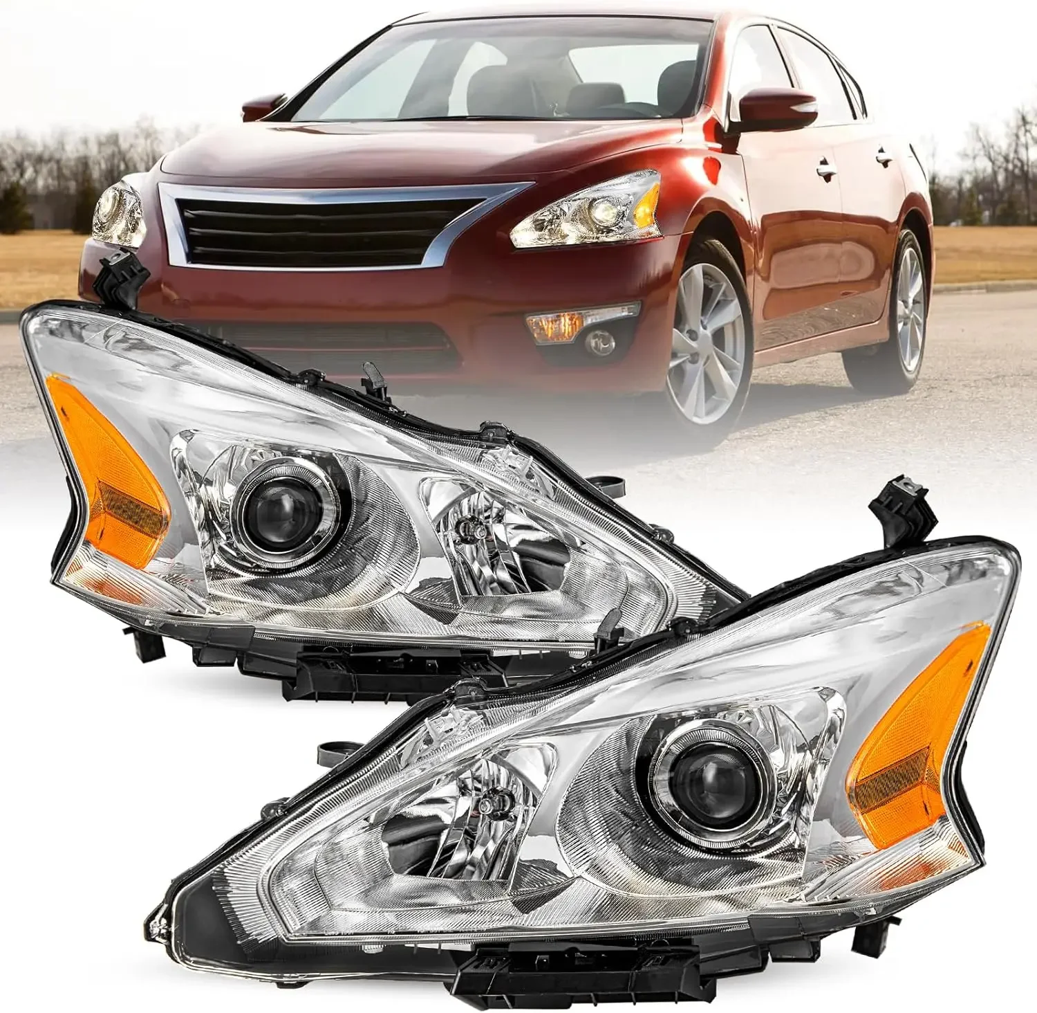 Headlight Assembly Set for 2013 2014 2015 Nissan Altima 4-Door Sedan Halogen Headlamp Driver and Passenger Side Chorme Housing w
Headlight Assembly Set for 2013 2014 2015 Nissan Altima 4-Door Sedan Halogen Headlamp Driver and Passenger Side Chorme Housing w