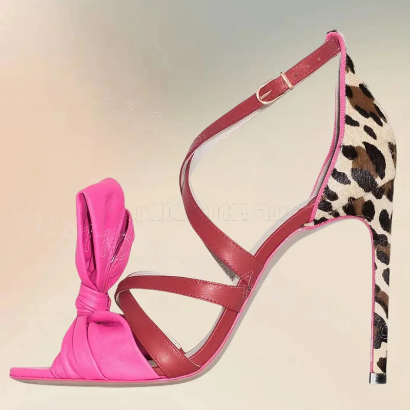 Rose Red Bow Knot Leopard Print Sandals Buckle Strap Women Shoes Thin High Heels Fashion Party Dating 2025 Zapatos Para Mujere
Rose Red Bow Knot Leopard Print Sandals Buckle Strap Women Shoes Thin High Heels Fashion Party Dating 2025 Zapatos Para Mujere