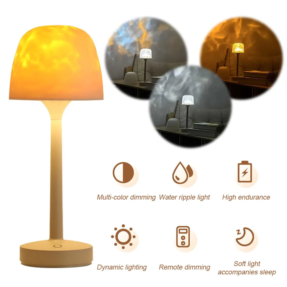 Water Wave USB Rechargeable Night Light & Remote Control Cordless Decorative Night Light Compatible Warm Atmosphere for Bedroom
Water Wave USB Rechargeable Night Light & Remote Control Cordless Decorative Night Light Compatible Warm Atmosphere for Bedroom