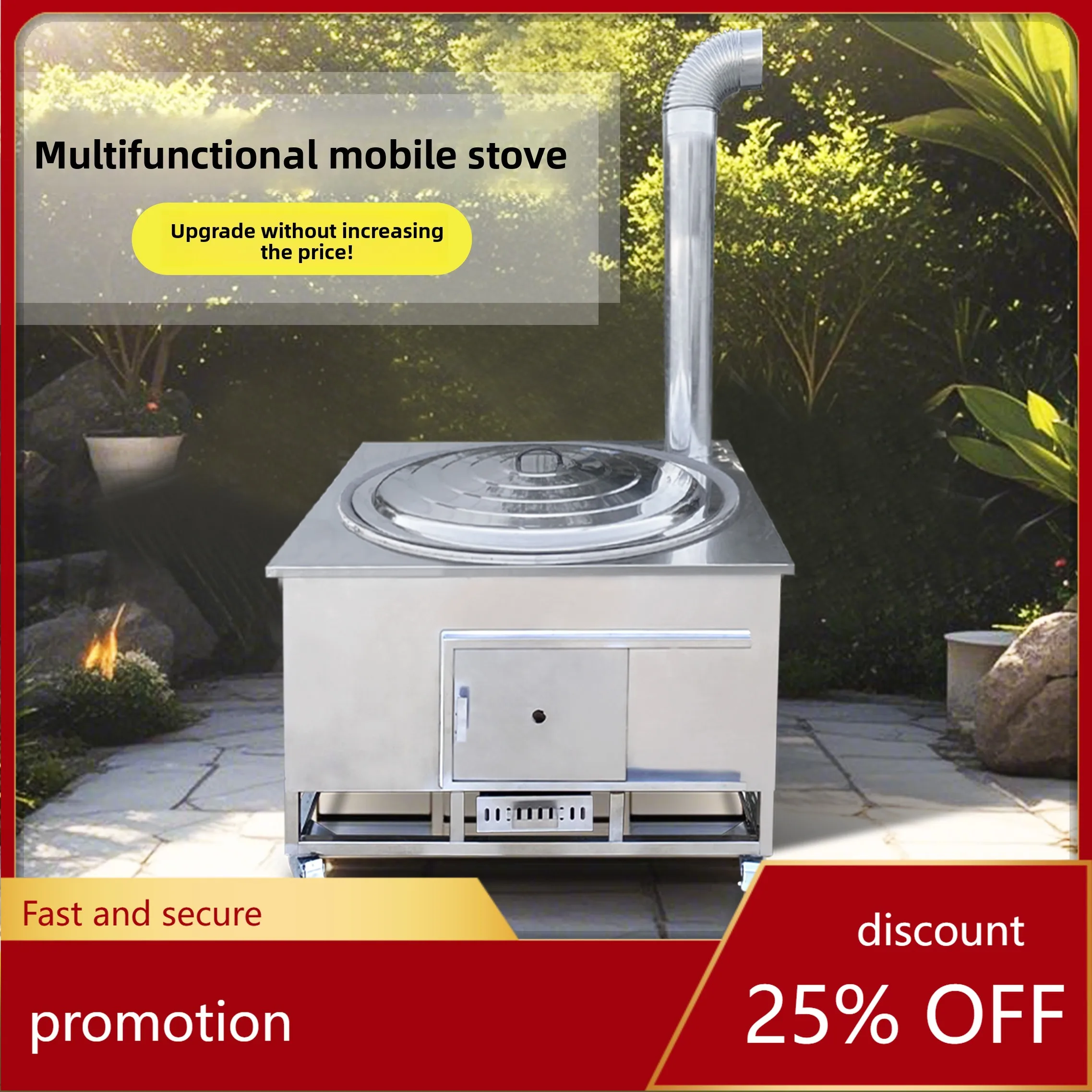 CZ Wood-Burning New Rural Stainless Steel Large Pot Stove Mobile Smokeless Ground Pot Stove Earth Stove Integrated
CZ Wood-Burning New Rural Stainless Steel Large Pot Stove Mobile Smokeless Ground Pot Stove Earth Stove Integrated