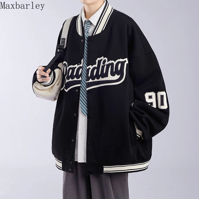 Autumn and Winter Jackets Men's Korean-style Preppy Windproof Baseball Suit Coat Couple Street Clothing Motorcycle Loose Jacket
Autumn and Winter Jackets Men's Korean-style Preppy Windproof Baseball Suit Coat Couple Street Clothing Motorcycle Loose Jacket